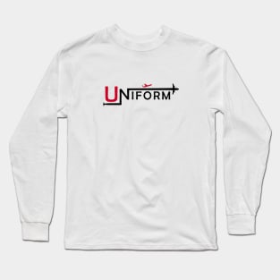 UNIFORM Aviation Phonetic Alphabet Pilot Airplane Long Sleeve T-Shirt